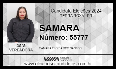 Candidato SAMARA 2024 - TERRA ROXA - Eleições