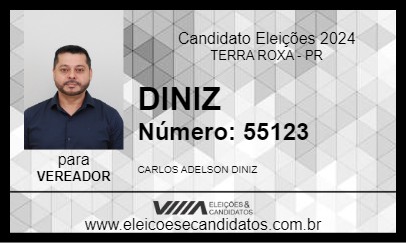 Candidato DINIZ 2024 - TERRA ROXA - Eleições