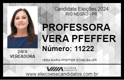 Candidato PROFESSORA VERA PFEFFER 2024 - RIO NEGRO - Eleições