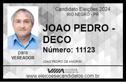 Candidato JOAO PEDRO - DECO 2024 - RIO NEGRO - Eleições