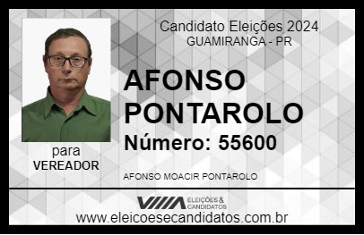 Candidato AFONSO PONTAROLO 2024 - GUAMIRANGA - Eleições