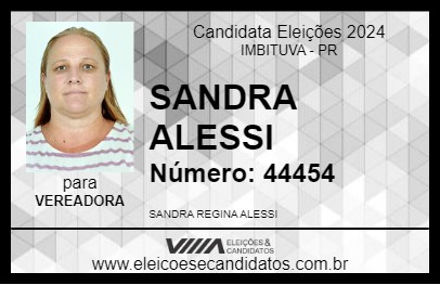 Candidato SANDRA ALESSI 2024 - IMBITUVA - Eleições