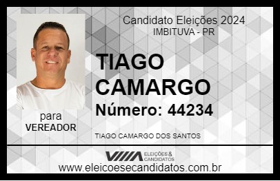 Candidato TIAGO CAMARGO 2024 - IMBITUVA - Eleições