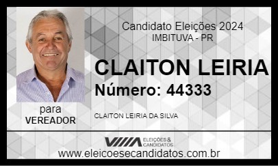 Candidato CLAITON LEIRIA 2024 - IMBITUVA - Eleições