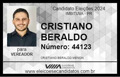 Candidato CRISTIANO BERALDO 2024 - IMBITUVA - Eleições