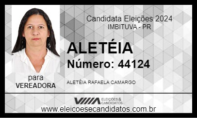 Candidato ALETÉIA 2024 - IMBITUVA - Eleições