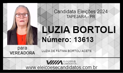 Candidato LUZIA BORTOLI 2024 - TAPEJARA - Eleições