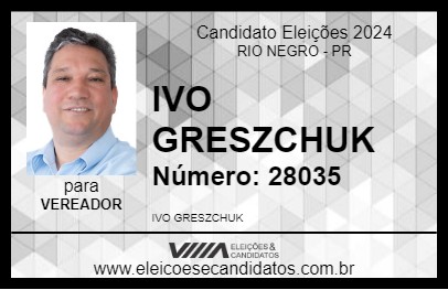 Candidato IVO GRESZCHUK 2024 - RIO NEGRO - Eleições