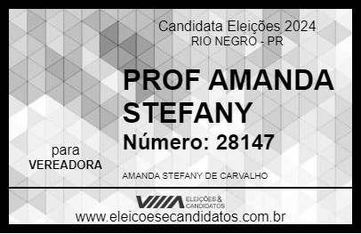 Candidato PROF AMANDA STEFANY 2024 - RIO NEGRO - Eleições