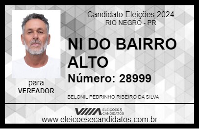 Candidato NI DO BAIRRO ALTO 2024 - RIO NEGRO - Eleições