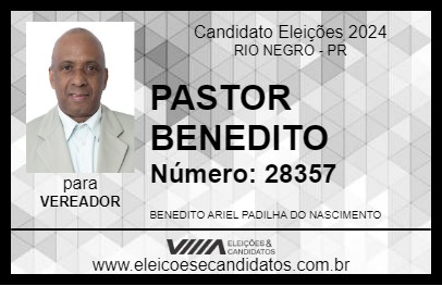 Candidato PASTOR BENEDITO 2024 - RIO NEGRO - Eleições