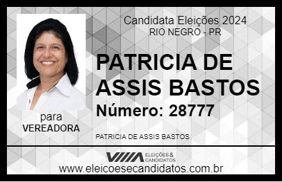 Candidato PATRICIA DE ASSIS BASTOS 2024 - RIO NEGRO - Eleições