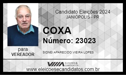 Candidato COXA 2024 - JANIÓPOLIS - Eleições