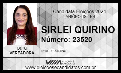 Candidato SIRLEI QUIRINO 2024 - JANIÓPOLIS - Eleições