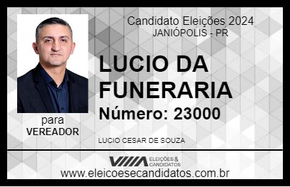 Candidato LUCIO DA FUNERARIA 2024 - JANIÓPOLIS - Eleições