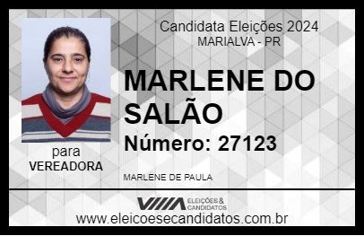 Candidato MARLENE DO SALÃO 2024 - MARIALVA - Eleições