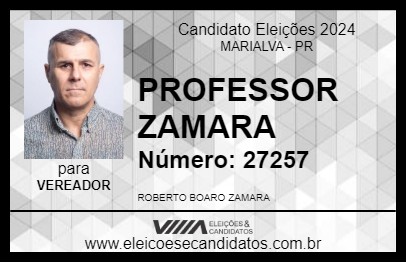 Candidato PROFESSOR ZAMARA 2024 - MARIALVA - Eleições