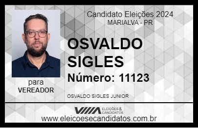 Candidato OSVALDO SIGLES 2024 - MARIALVA - Eleições