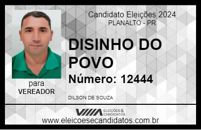 Candidato DISINHO DO POVO 2024 - PLANALTO - Eleições