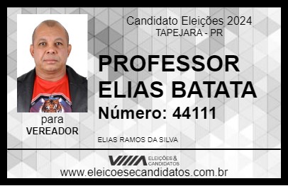 Candidato PROFESSOR ELIAS BATATA 2024 - TAPEJARA - Eleições