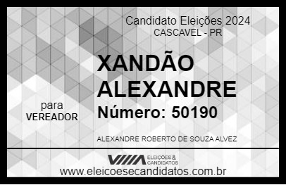 Candidato XANDÃO ALEXANDRE 2024 - CASCAVEL - Eleições