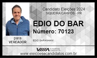 Candidato EDIO DO BAR 2024 - SIQUEIRA CAMPOS - Eleições