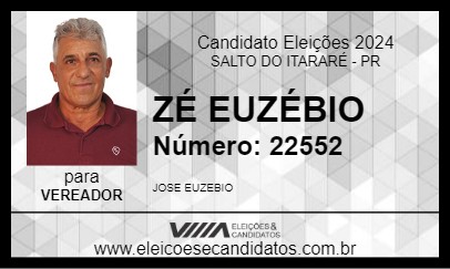 Candidato ZÉ EUZÉBIO 2024 - SALTO DO ITARARÉ - Eleições