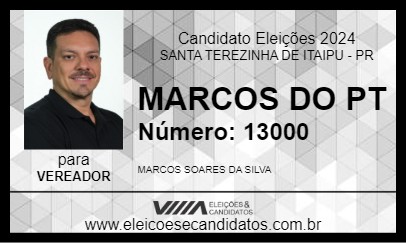 Candidato MARCOS DO PT 2024 - SANTA TEREZINHA DE ITAIPU - Eleições