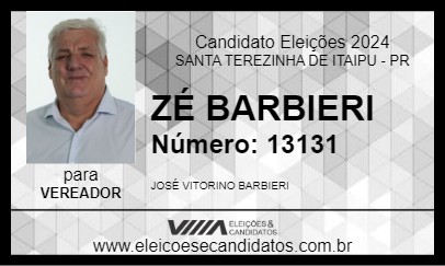 Candidato ZÉ BARBIERI 2024 - SANTA TEREZINHA DE ITAIPU - Eleições