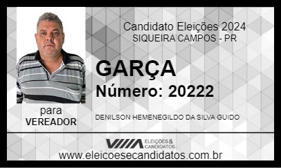 Candidato GARÇA 2024 - SIQUEIRA CAMPOS - Eleições