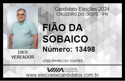 Candidato FIÃO DA SOBAICO 2024 - CRUZEIRO DO OESTE - Eleições