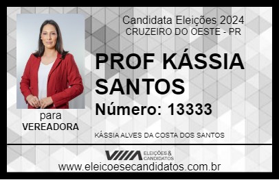 Candidato PROF KÁSSIA SANTOS 2024 - CRUZEIRO DO OESTE - Eleições