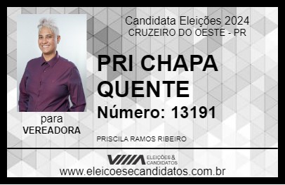 Candidato PRI CHAPA QUENTE 2024 - CRUZEIRO DO OESTE - Eleições