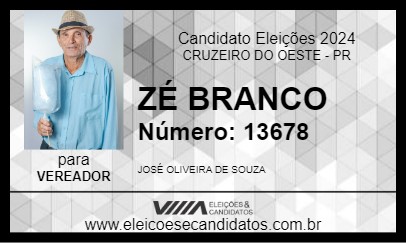 Candidato ZÉ BRANCO 2024 - CRUZEIRO DO OESTE - Eleições