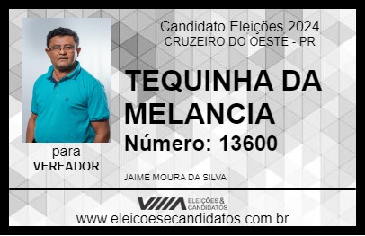 Candidato TEQUINHA DA MELANCIA 2024 - CRUZEIRO DO OESTE - Eleições