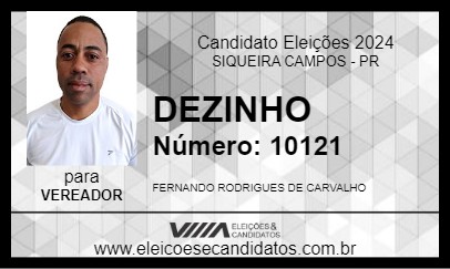 Candidato DEZINHO 2024 - SIQUEIRA CAMPOS - Eleições