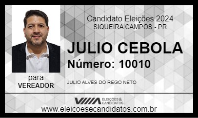 Candidato JULIO CEBOLA 2024 - SIQUEIRA CAMPOS - Eleições