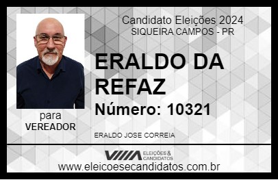 Candidato ERALDO CORREA 2024 - SIQUEIRA CAMPOS - Eleições