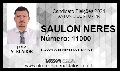 Candidato SAULON NERES 2024 - ANTONIO OLINTO - Eleições