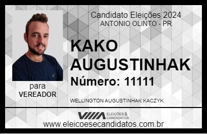 Candidato KAKO AUGUSTINHAK 2024 - ANTONIO OLINTO - Eleições