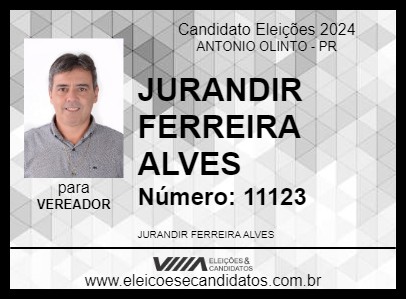 Candidato JURANDIR FERREIRA ALVES 2024 - ANTONIO OLINTO - Eleições