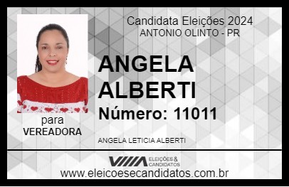 Candidato ANGELA ALBERTI 2024 - ANTONIO OLINTO - Eleições