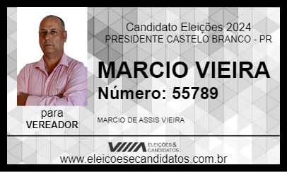 Candidato MARCIO VIEIRA 2024 - PRESIDENTE CASTELO BRANCO - Eleições