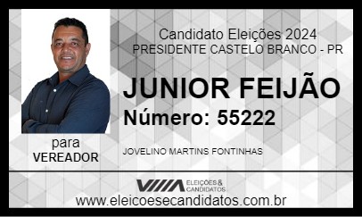 Candidato JUNIOR FEIJÃO 2024 - PRESIDENTE CASTELO BRANCO - Eleições