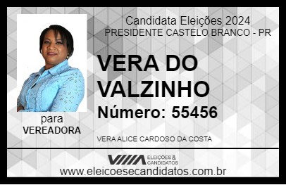 Candidato VERA DO VALZINHO 2024 - PRESIDENTE CASTELO BRANCO - Eleições