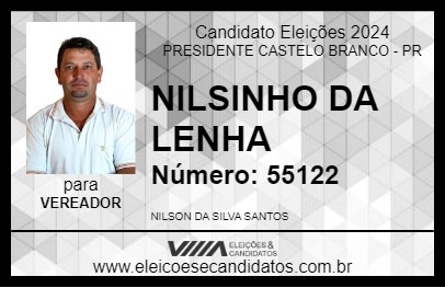 Candidato NILSINHO DA LENHA 2024 - PRESIDENTE CASTELO BRANCO - Eleições