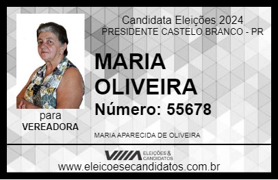 Candidato MARIA OLIVEIRA 2024 - PRESIDENTE CASTELO BRANCO - Eleições