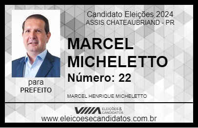 Candidato MARCEL MICHELETTO 2024 - ASSIS CHATEAUBRIAND - Eleições