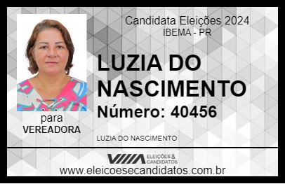 Candidato LUZIA DO NASCIMENTO 2024 - IBEMA - Eleições