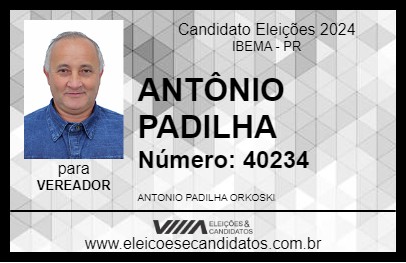 Candidato ANTÔNIO PADILHA 2024 - IBEMA - Eleições